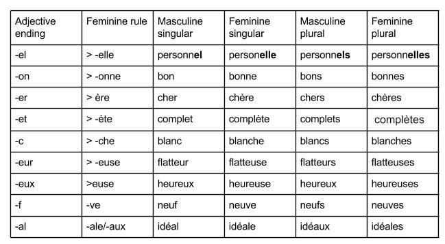 Irregular French Adjectives Ending In If